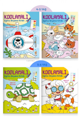 Kodlamalı Eğitici Boyama Seti - 4 Kitap Takım