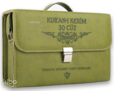 Kuranı Kerim Orta Boy 30 Cüz Yeşil Çanta Kare Kodlu